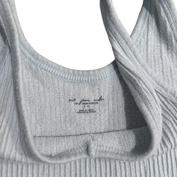 Out From Under Urban Outfitters Blue Ribbed V-Neck Tank Top Small - Picture 4 of 8